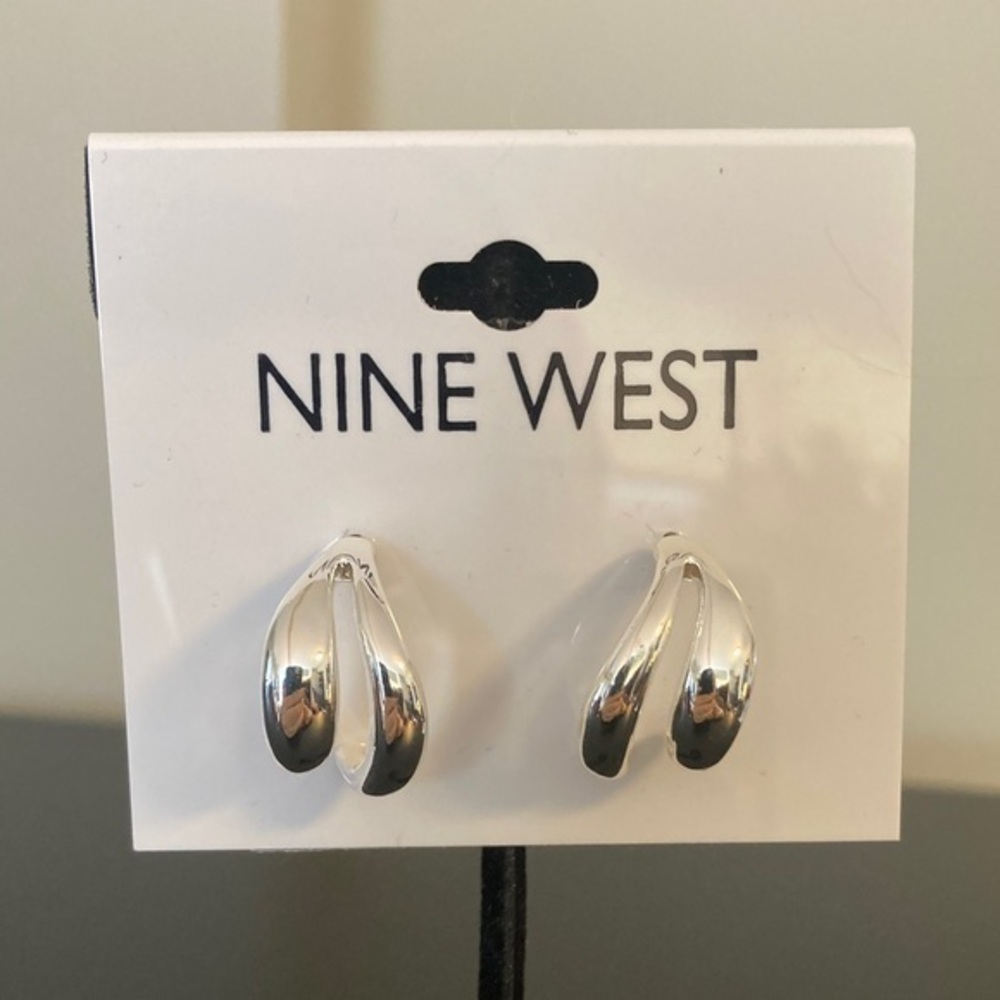 Nine West Shiny Silver Earrings
